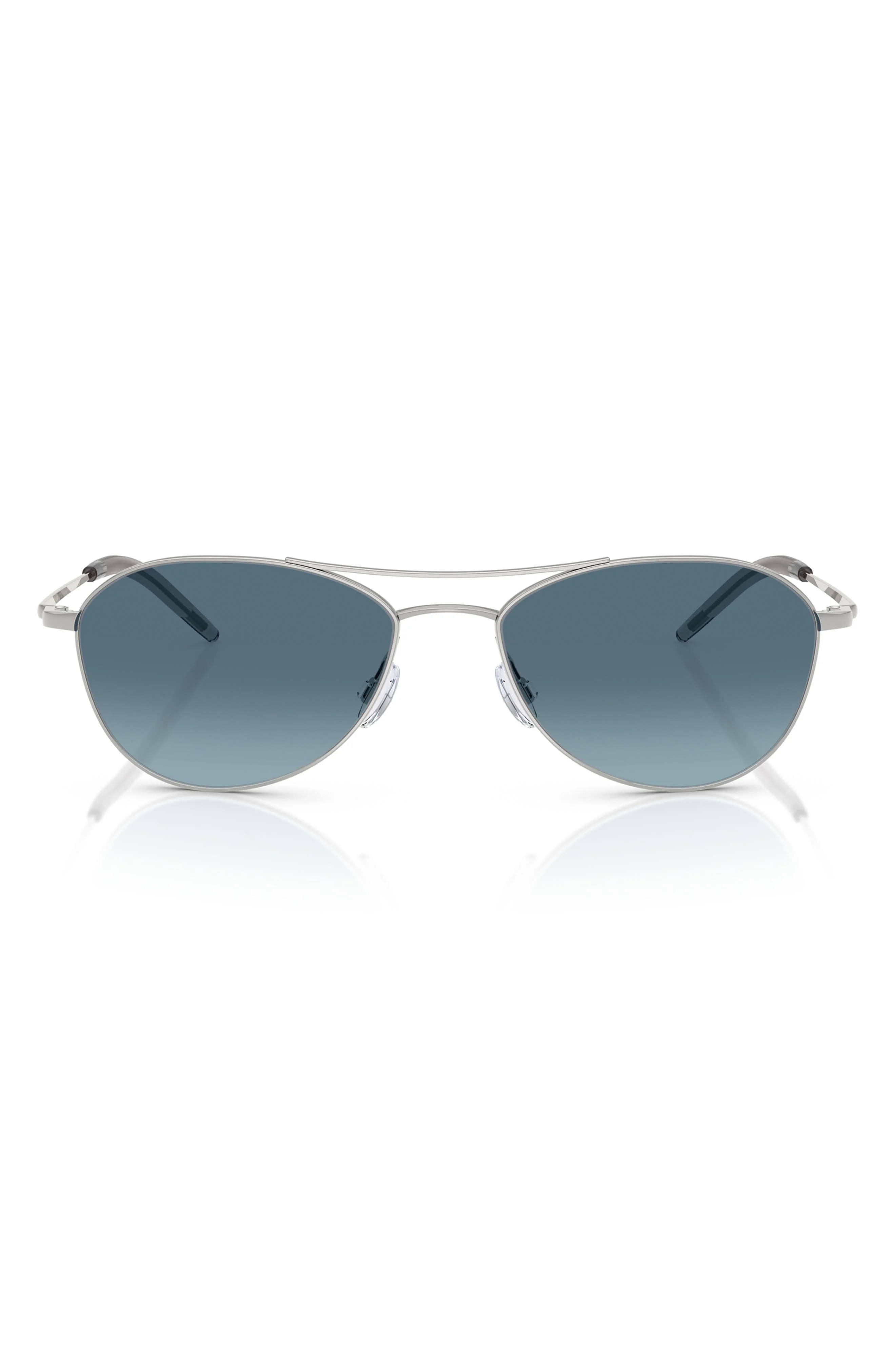 Oliver Peoples 57mm Pilot Sunglasses in Silver /Marine Gradient at Nordstrom - 1