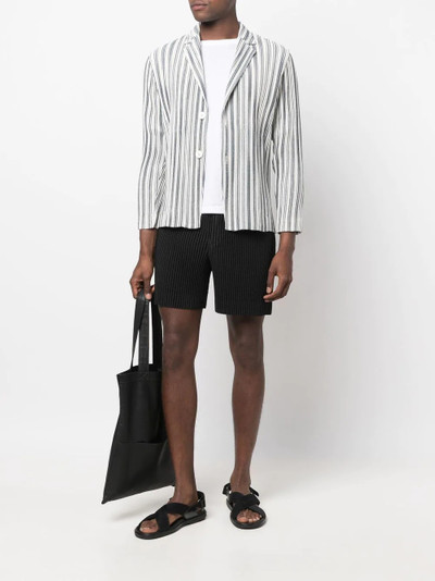 ISSEY MIYAKE striped long-sleeve shirt jacket outlook