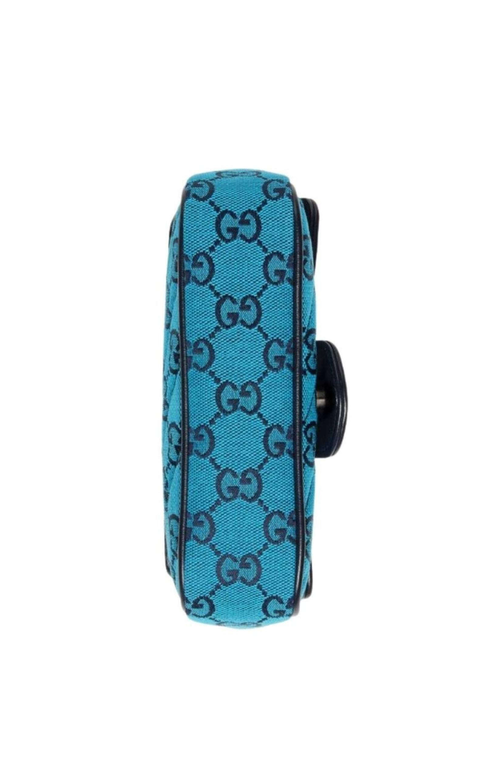 Blue GG Marmont Blue Super Mini Bag - 7