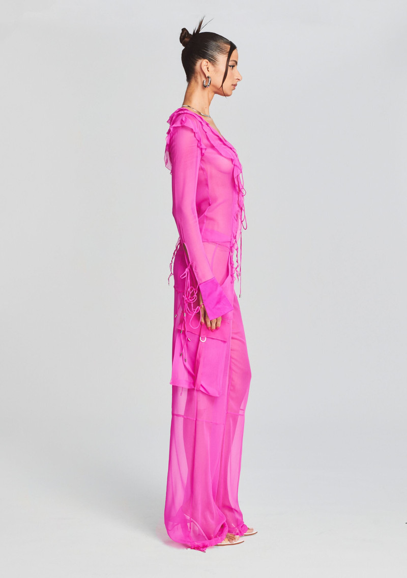 VIVIANE SILK CHIFFON PANT 3