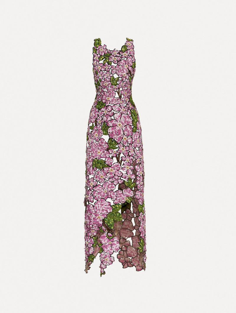 MOSAIC SEQUIN FLORAL EMBROIDERED DRESS 1