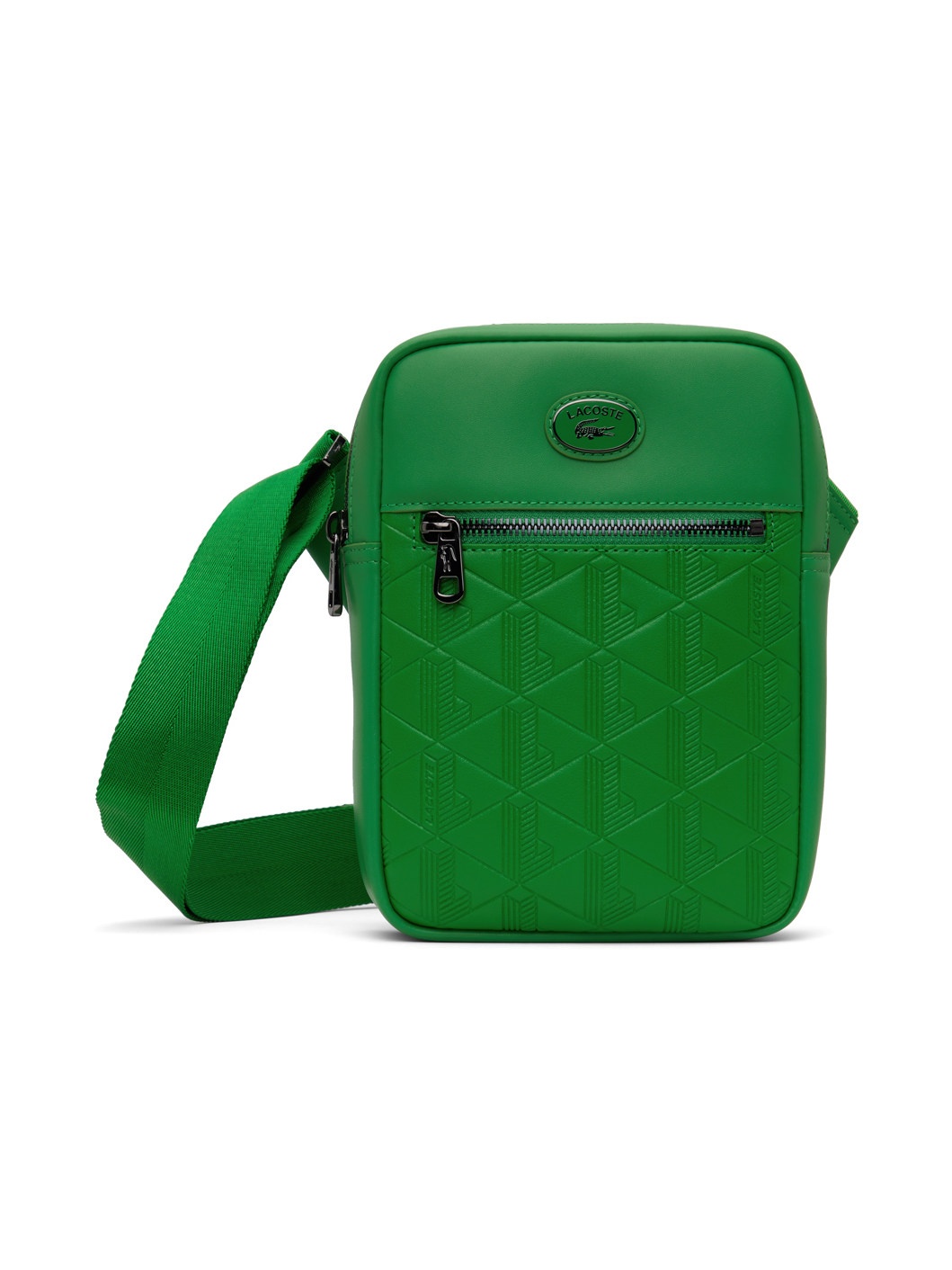 Green Leather Monogram Vertical Bag - 1