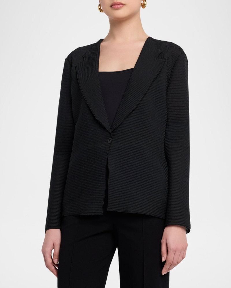 Single-Button Ribbed Jersey Jacket 4