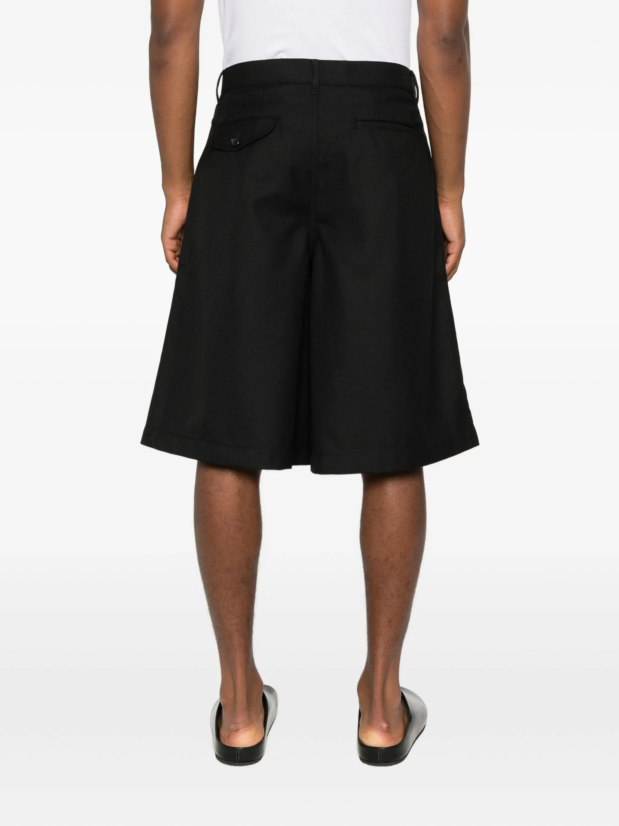 pleated gabardine shorts - 4