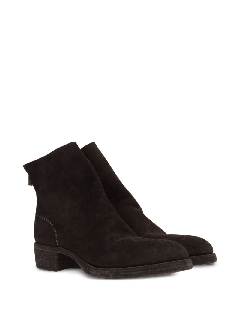 Guidi rear-zip suede boots outlook