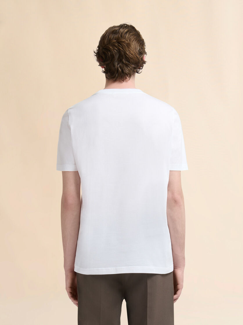 WHITE COTTON T-SHIRT WITH WOLF PRINT - 3