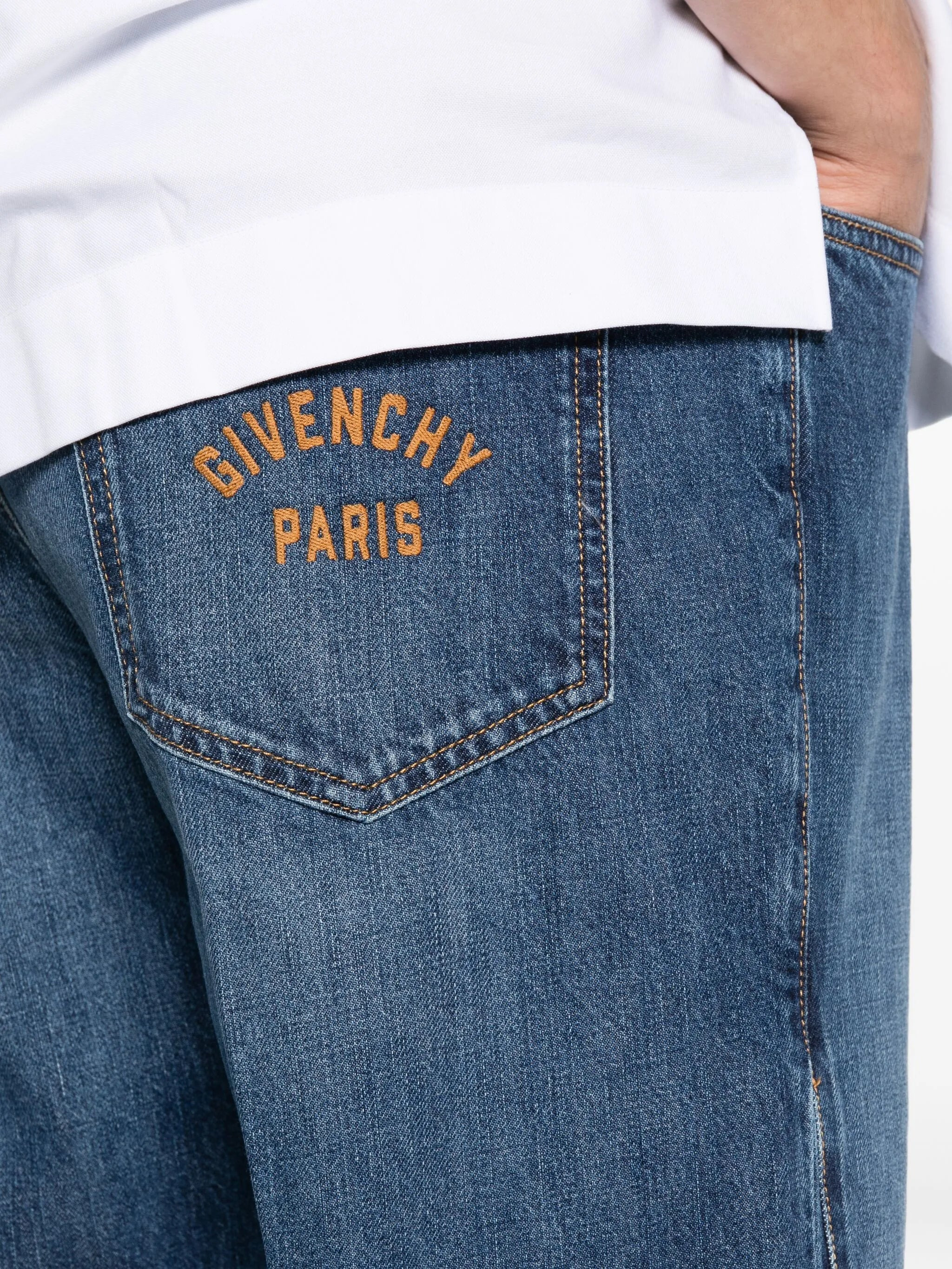 logo-embroidered jeans - 5