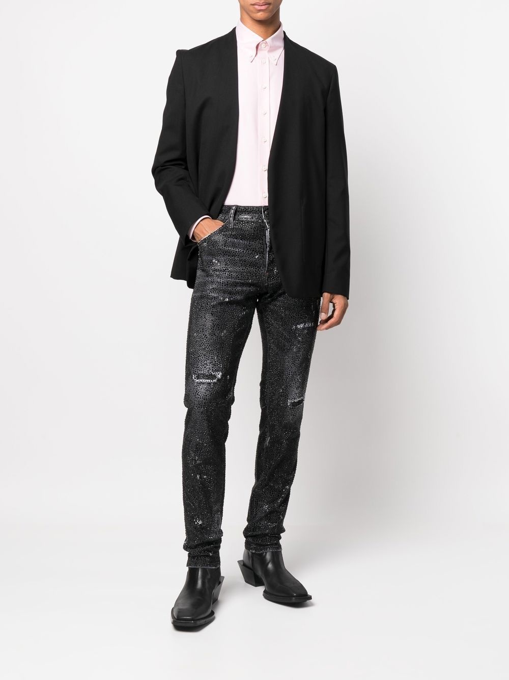 logo-print button-up shirt - 2