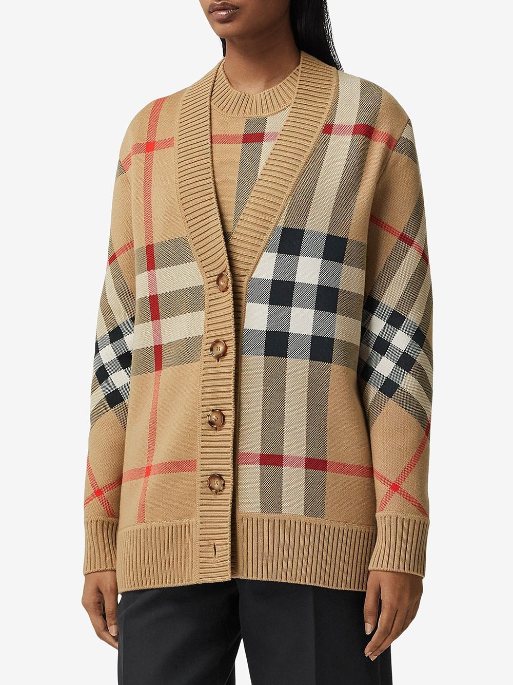 Vintage Check V-neck cardigan - 3