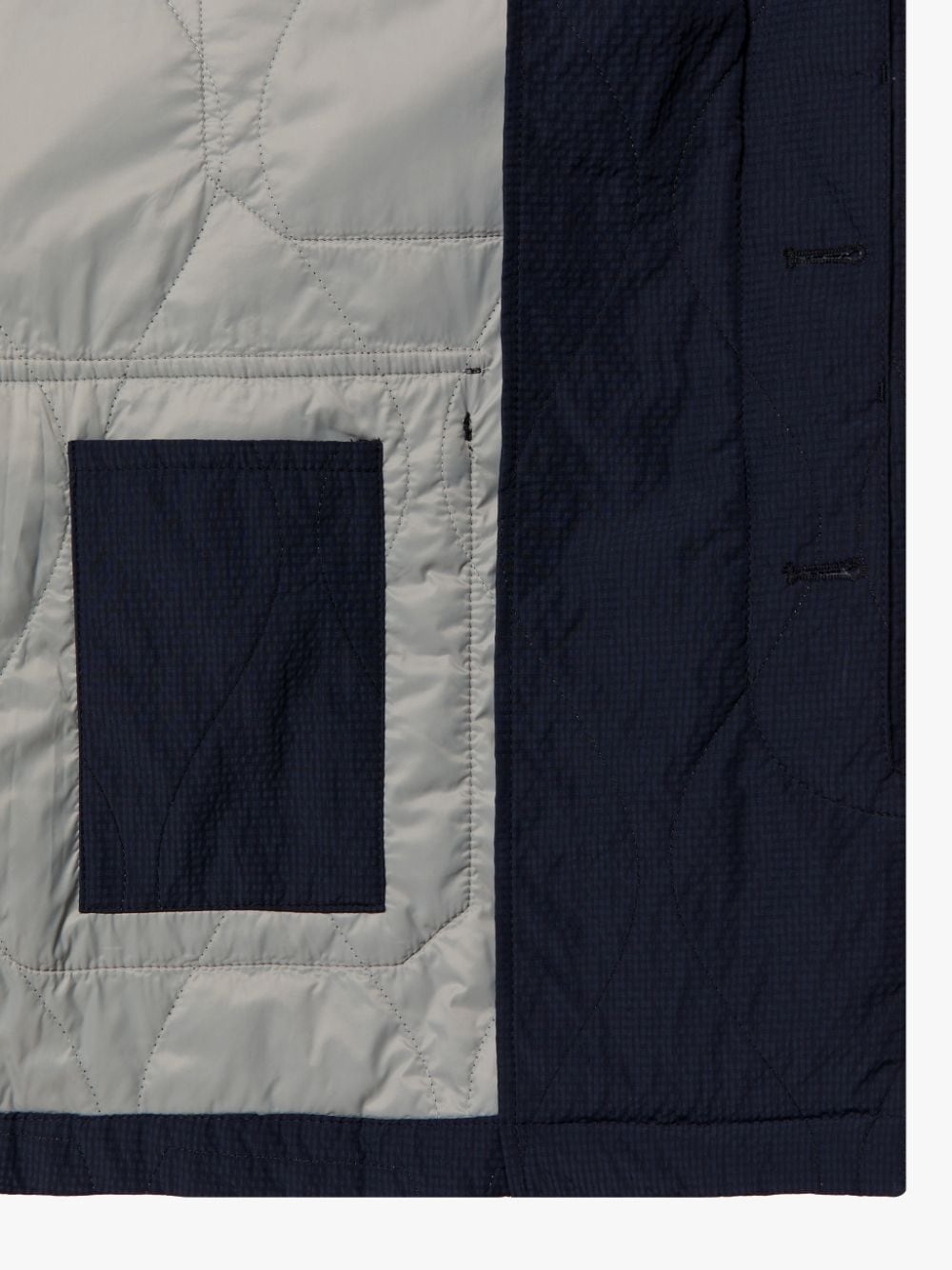 SEESUCKER CHORE NAVY QUILTED JACKET | GQM-215 - 6