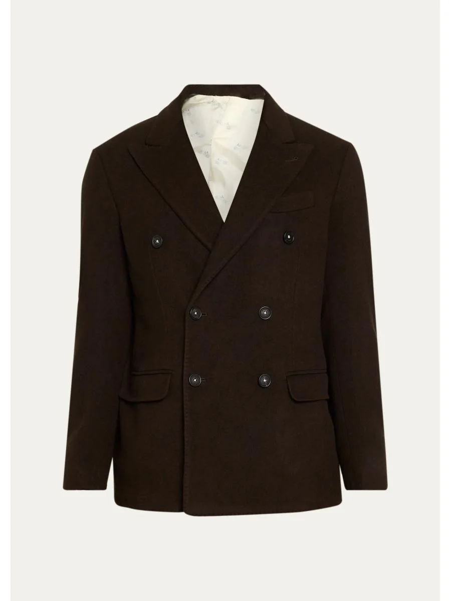 Men's Double-Breasted Cashmere Blazer - 1