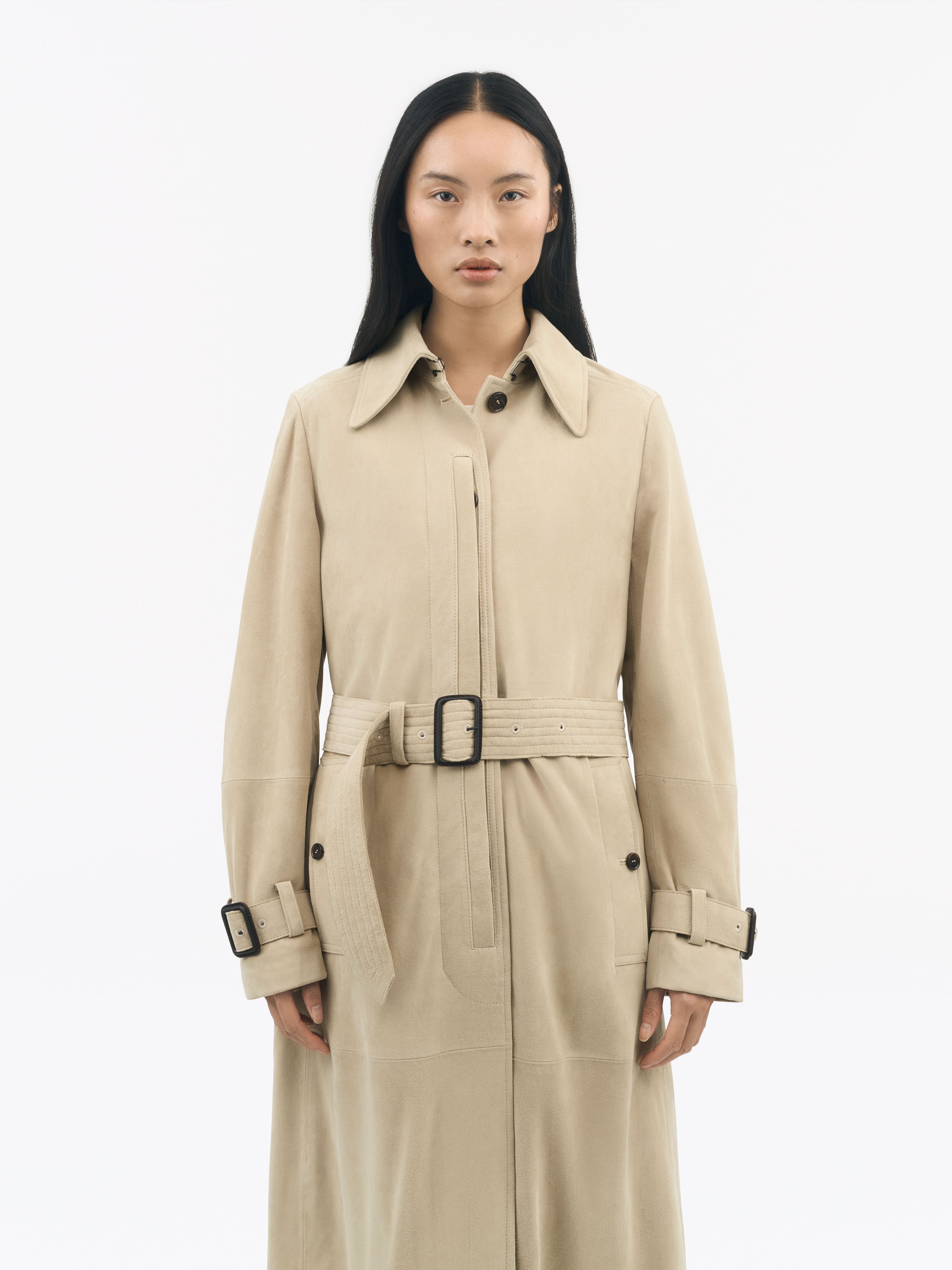 Lamia Suede Trench Coat - 4
