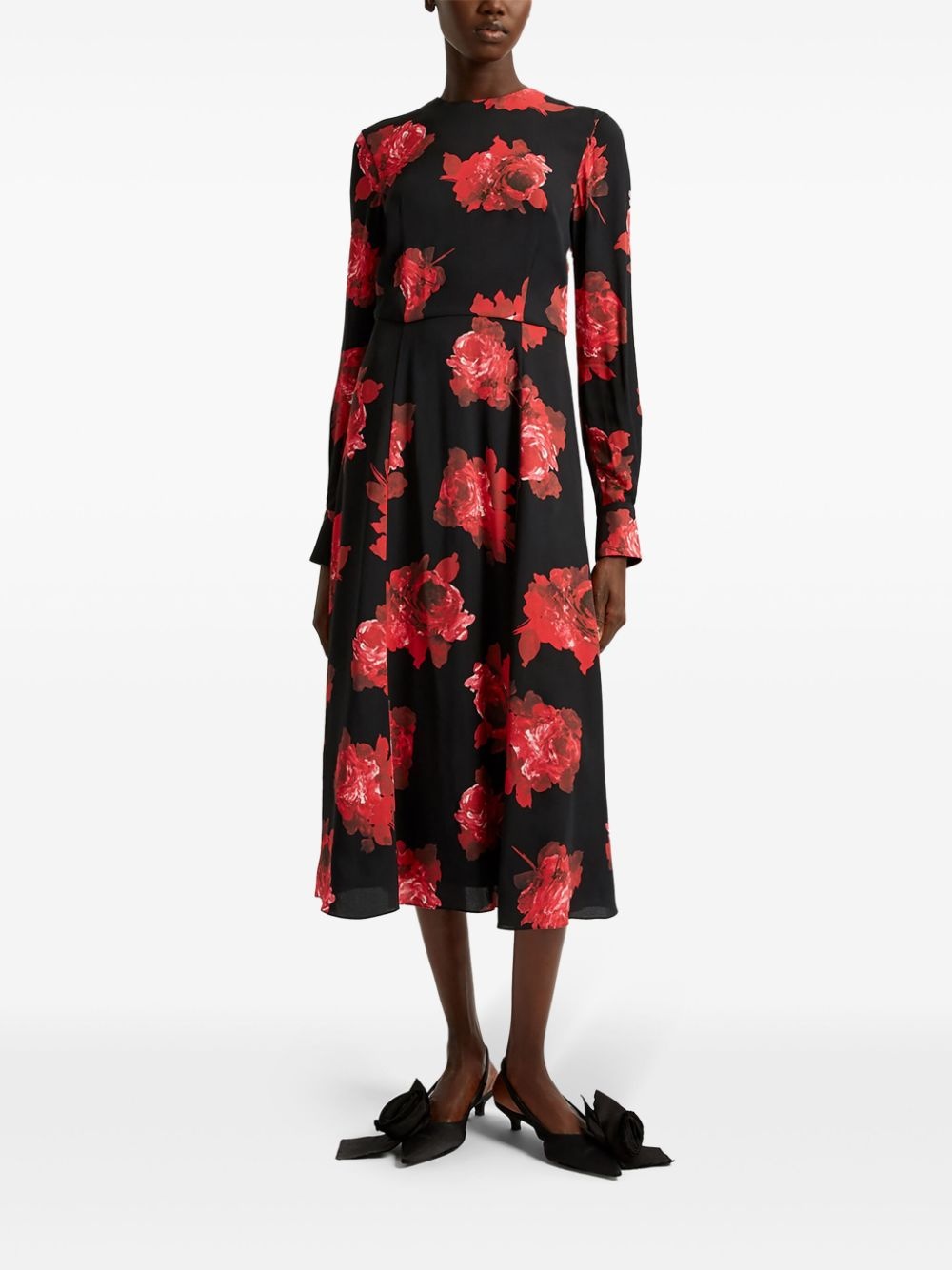 floral-print midi dress - 3