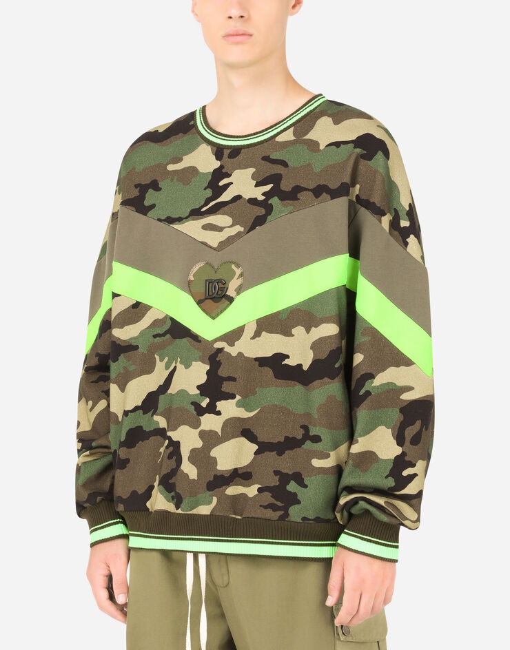 Camouflage-print jersey sweatshirt with DG logo - 4