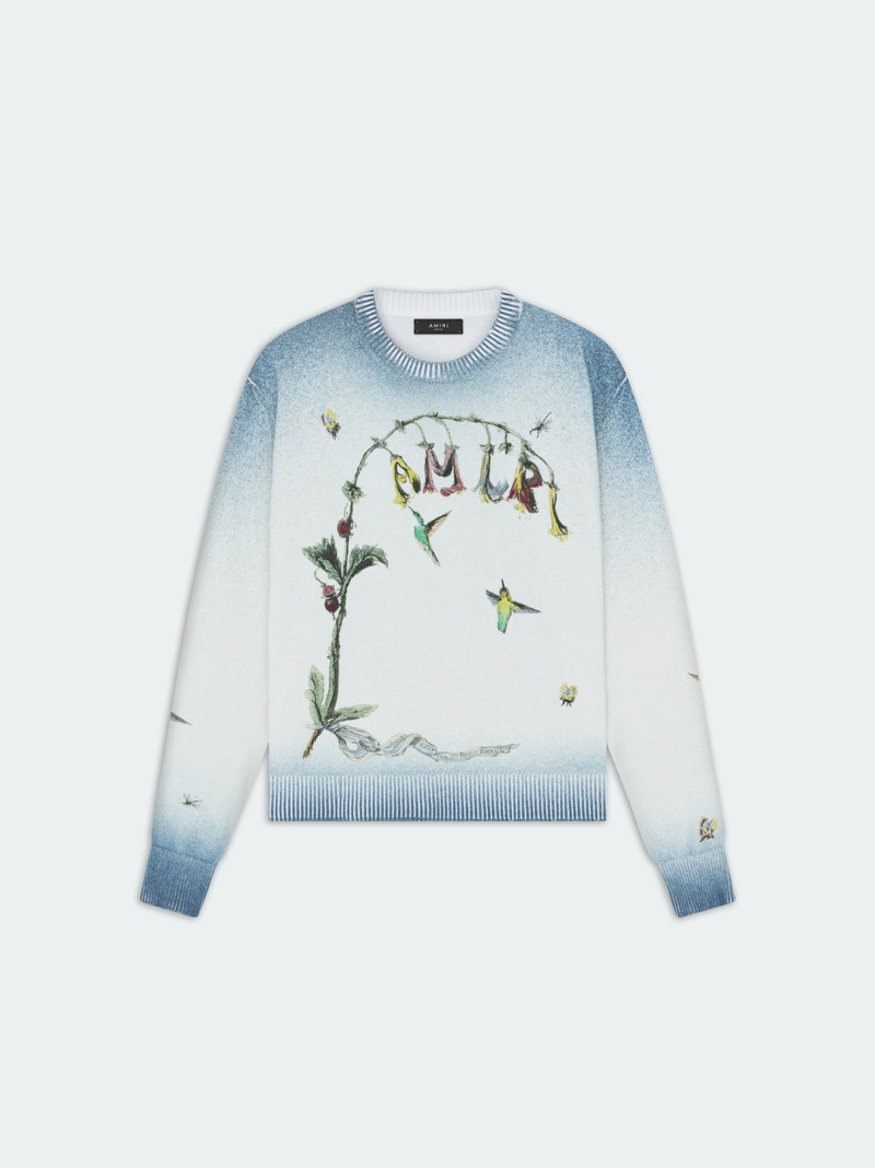 EMBROIDERED HUMMINGBIRD CREW - 1