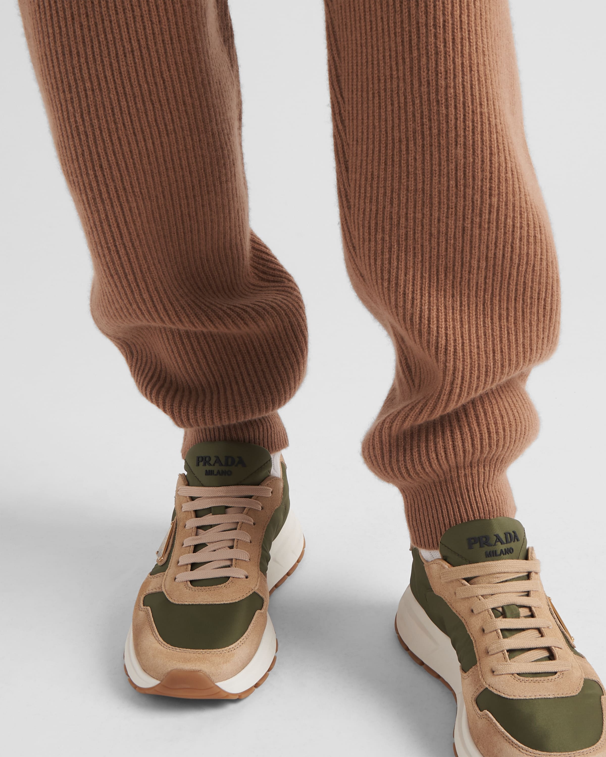 Prax 01 delavé suede and Re-Nylon sneakers - 3