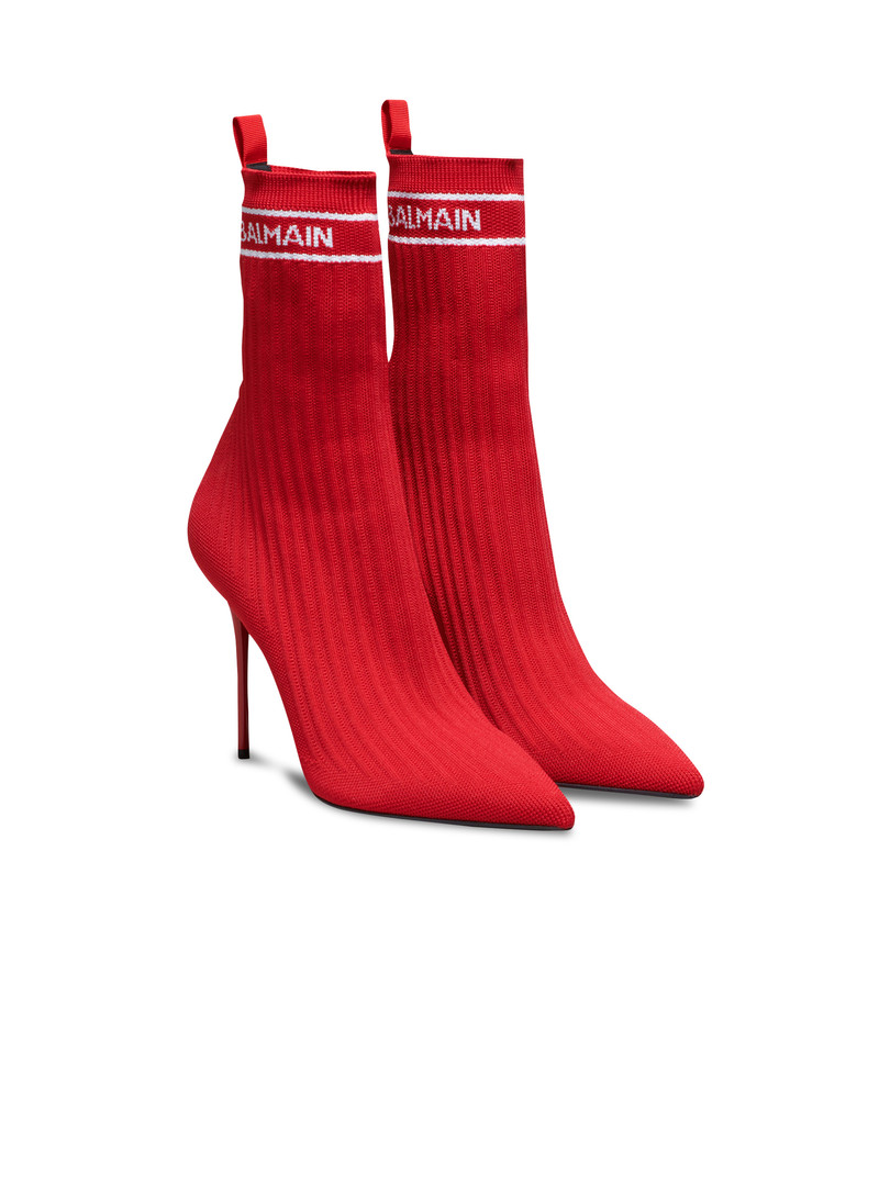 Balmain Skye stretch knit ankle boots outlook