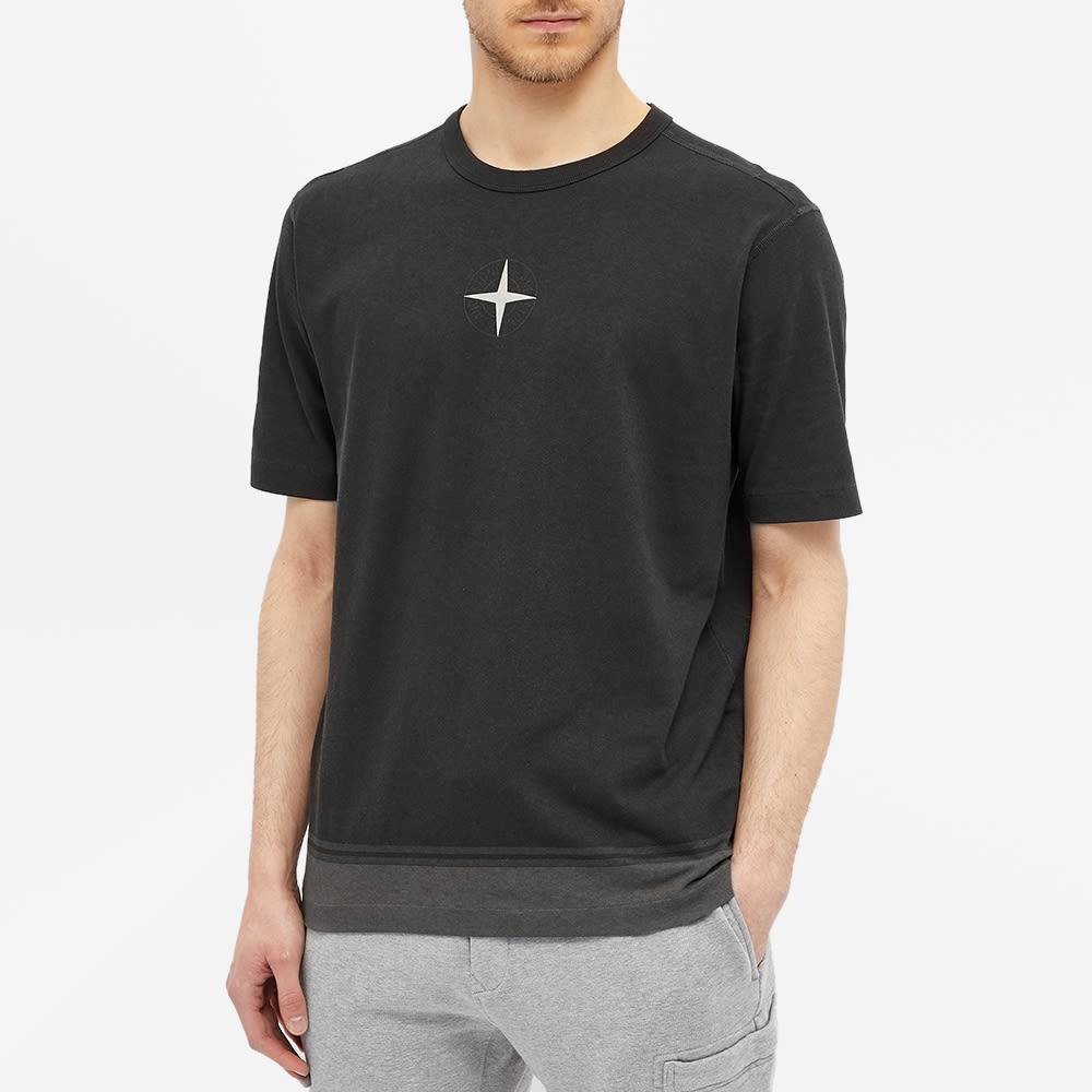 Stone Island Compass Print Hem Stripe Tee - 4