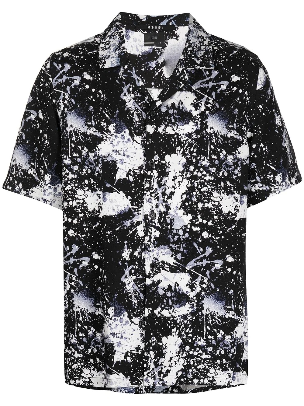 paint splatter-print short-sleeved shirt - 1