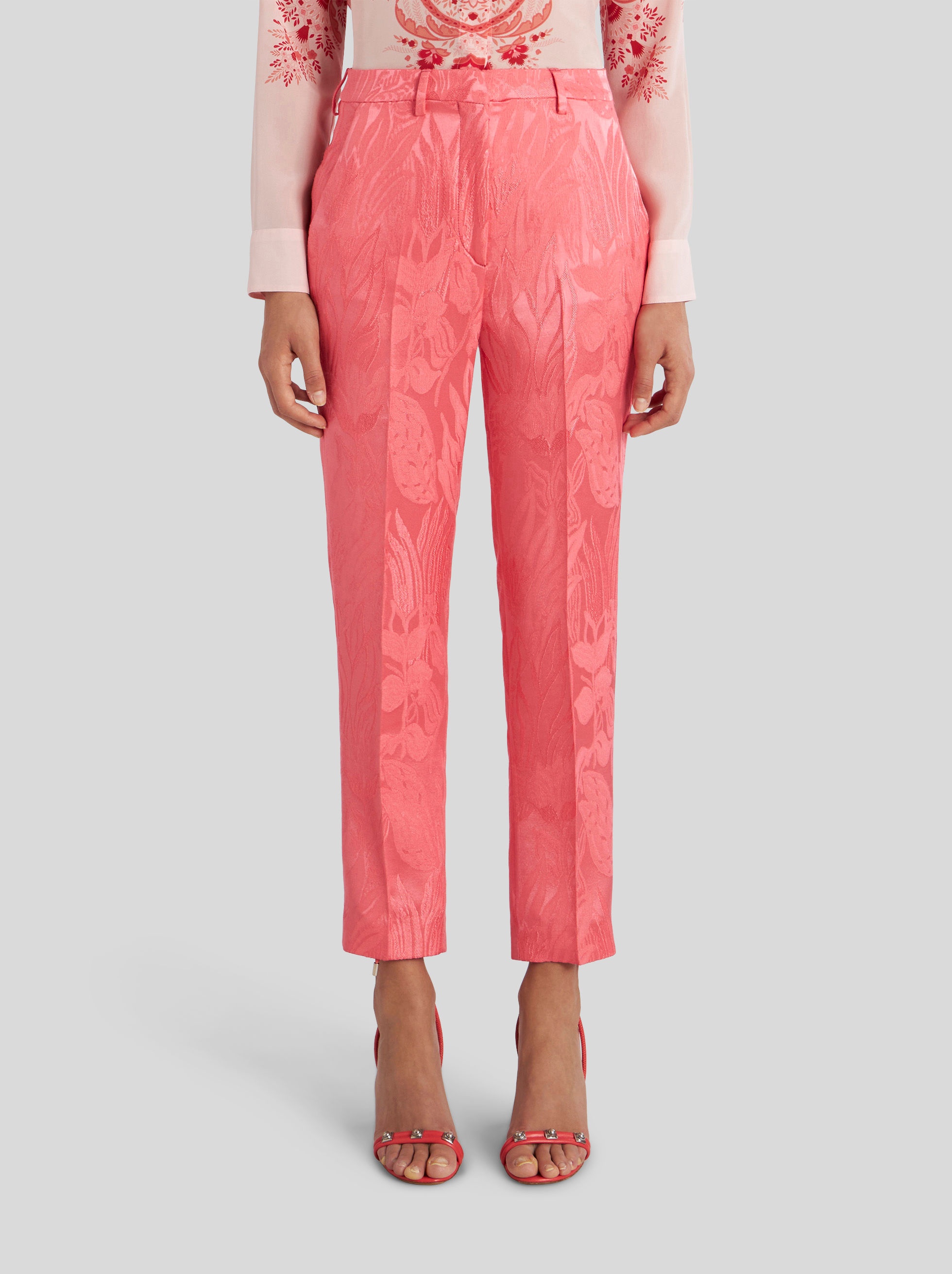 TAILORED FLORAL JACQUARD TROUSERS - 2