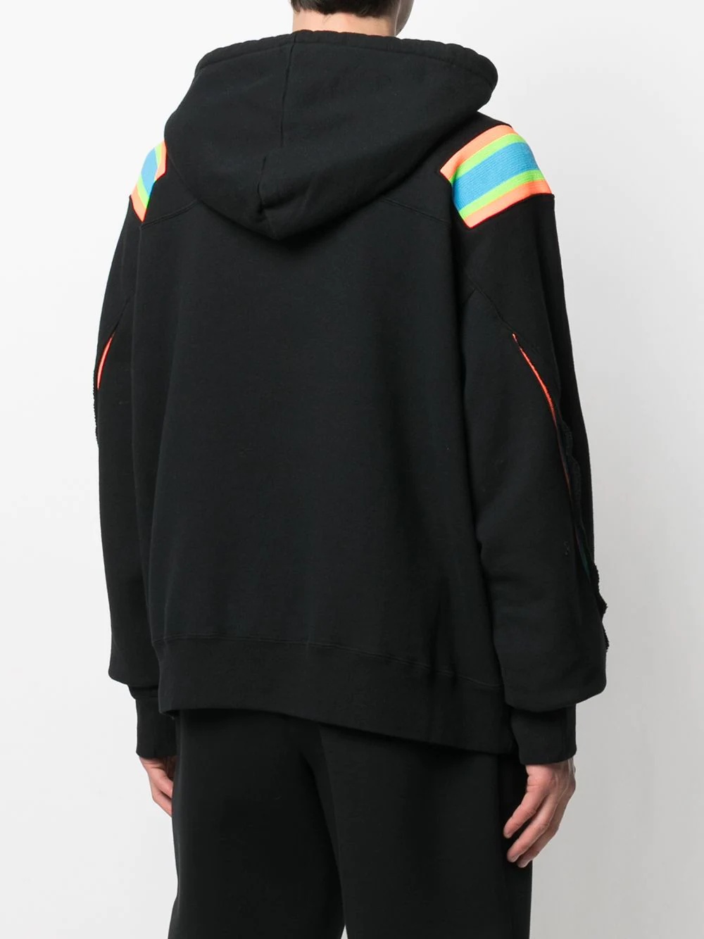 panelled cotton hoodie - 4