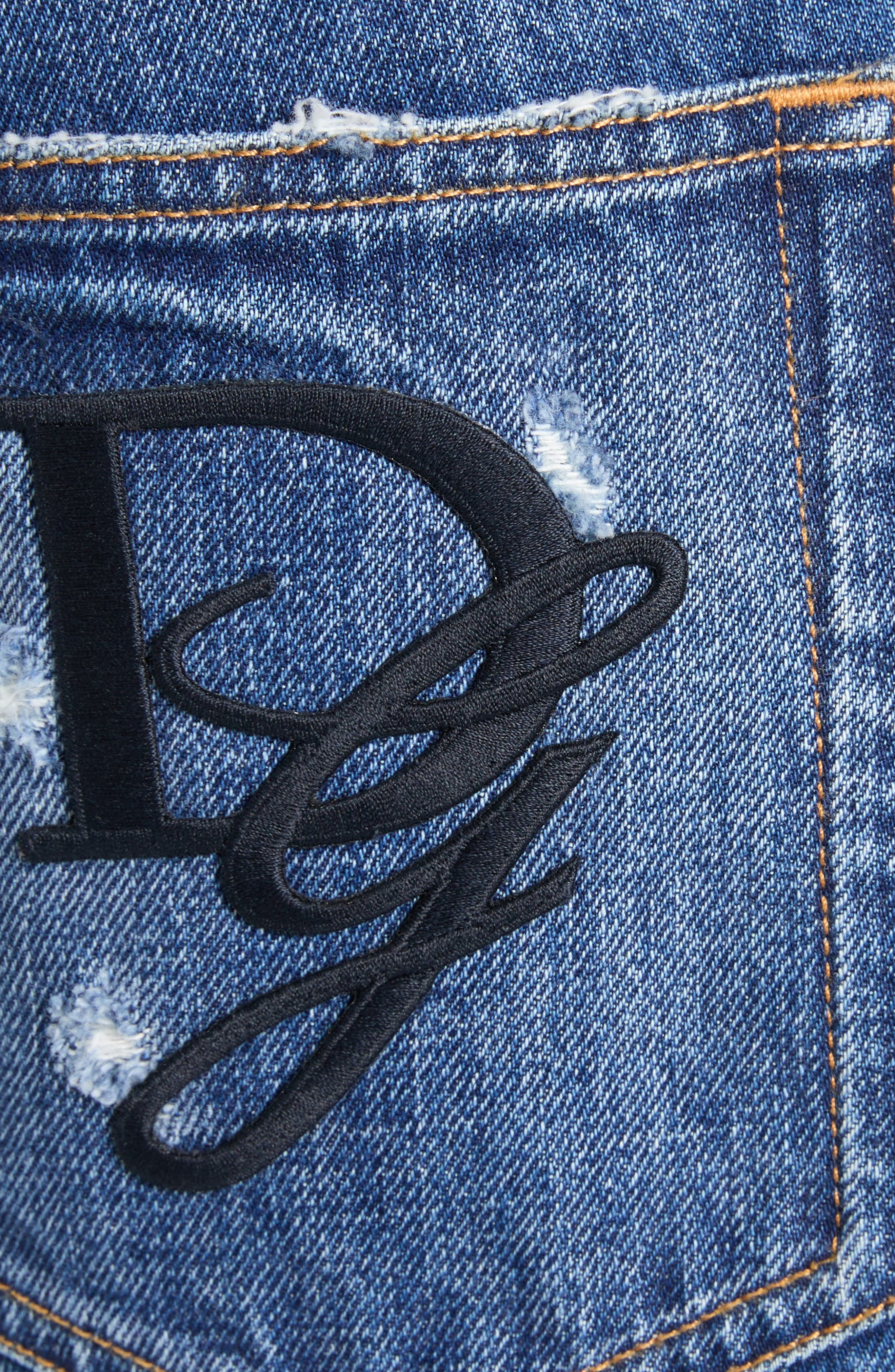 Dolce&Gabbana Logo Embroidered Distressed Loose Fit Jeans in S9001 Variante Abbinata at Nordstrom - 6