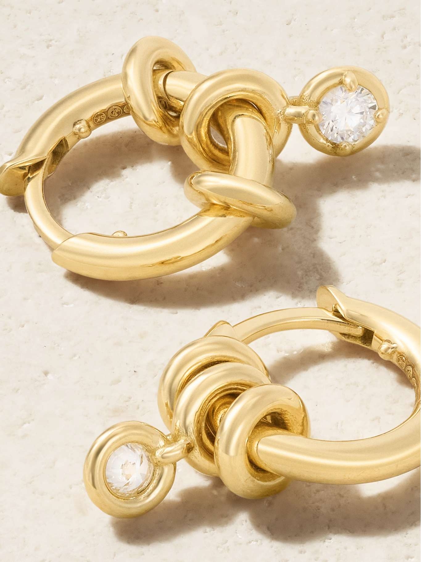 Zahra 18-karat gold diamond hoop earrings Gold - 3