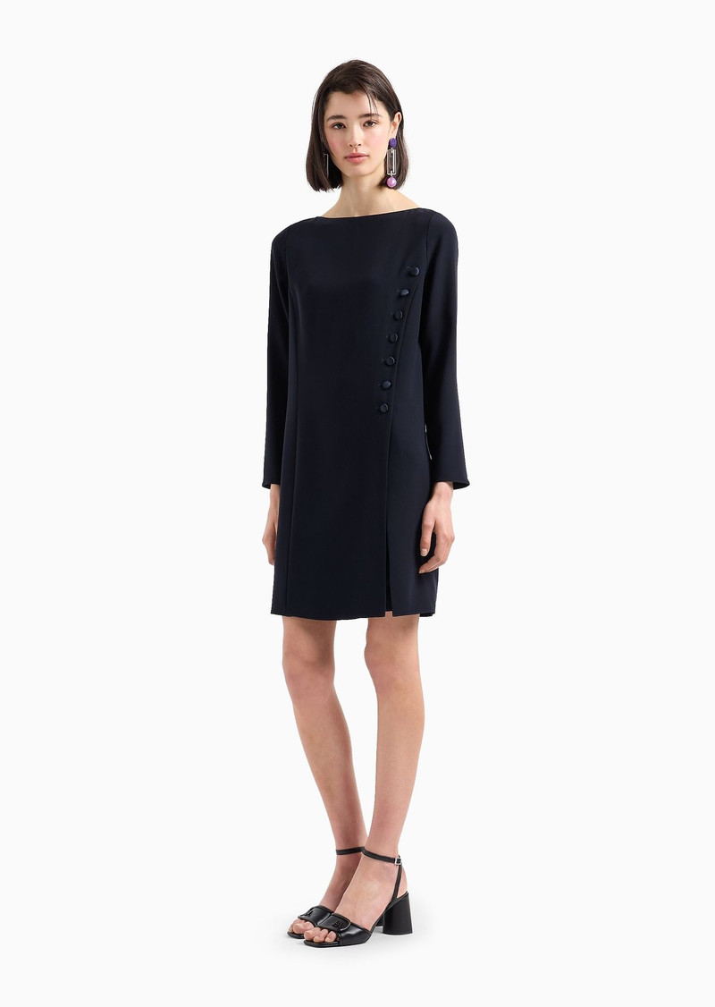 Technical cady tunic dress with satin buttons 2