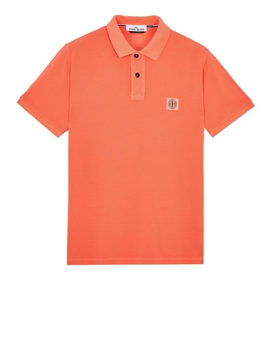 22S67 COTTON PIQUÉ_GARMENT DYED + PIGMENT DYE ORANGE - 1