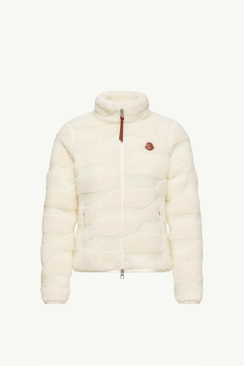 Teddy Jacquard Padded Zip-Up Cardigan 1