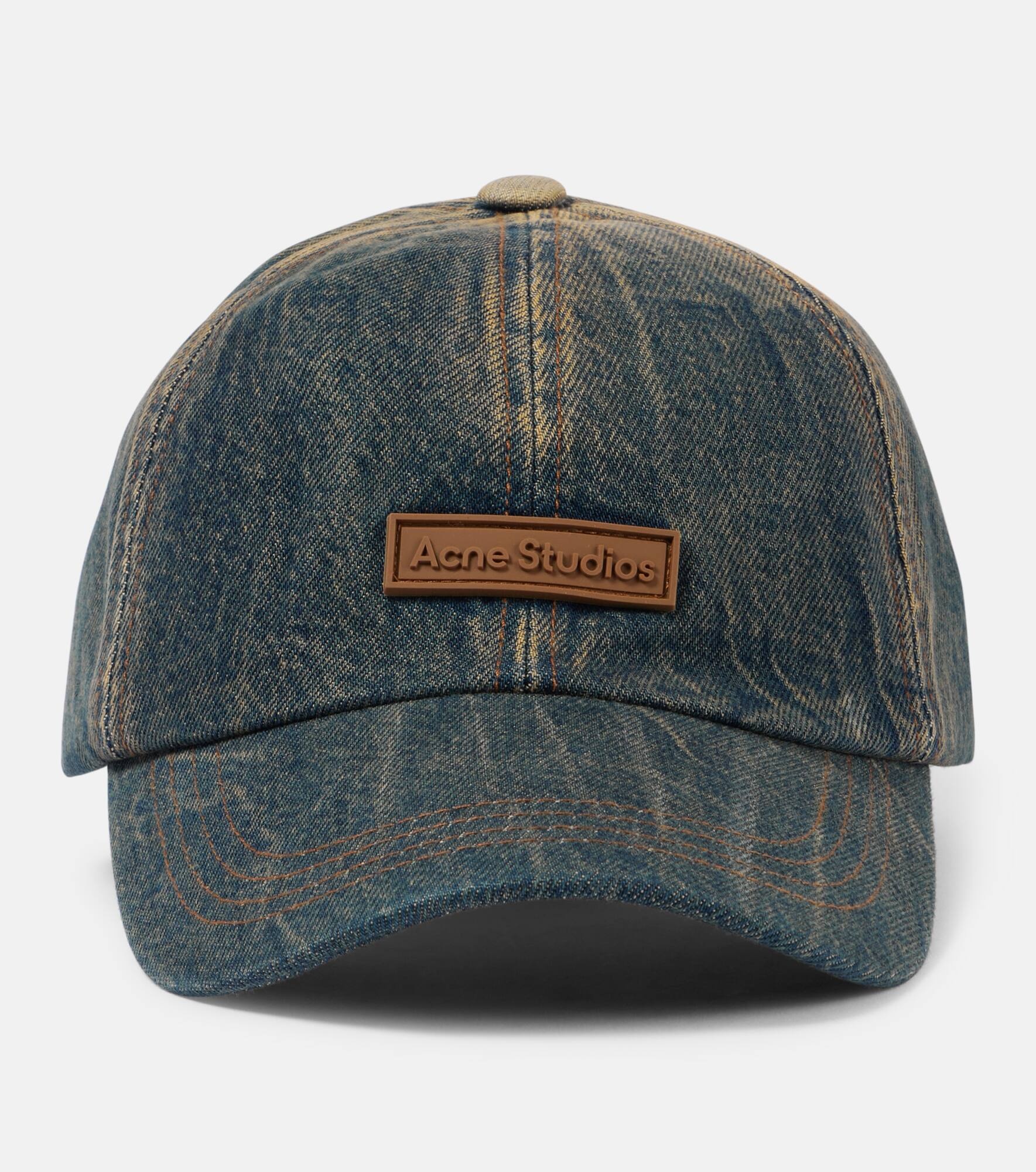 Logo denim baseball cap - 1