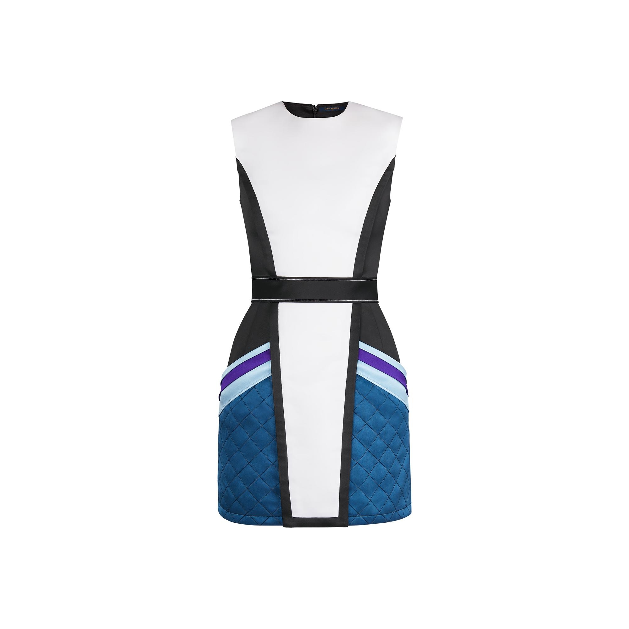 Sleeveless Graphic Quilted Dress - 1