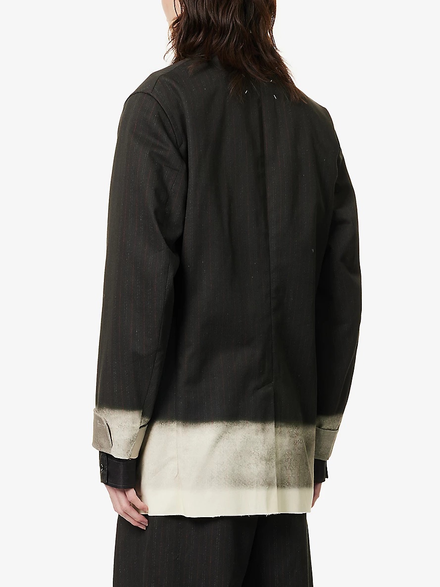 Gradient-design notched-lapel cotton jacket - 4
