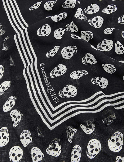 Alexander McQueen Skull-print wool scarf outlook