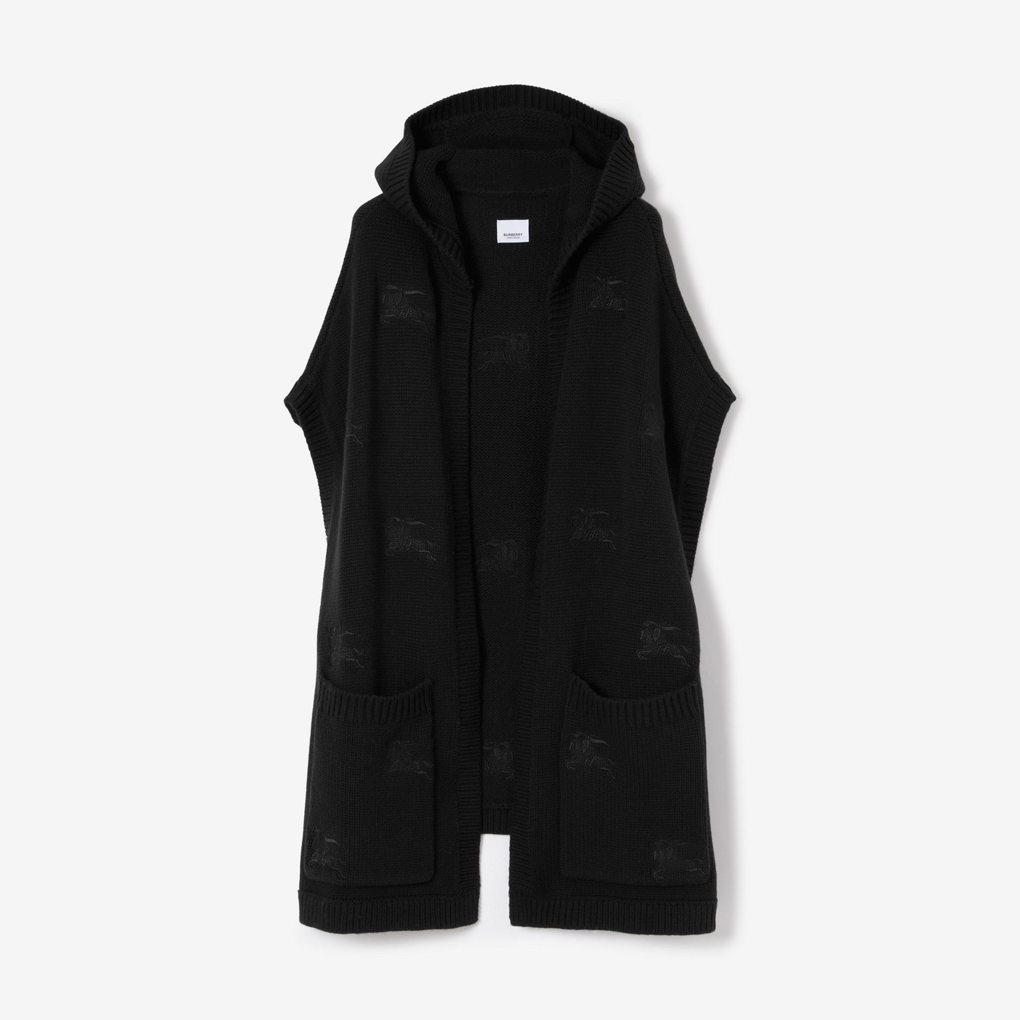 Embroidered EKD Wool Cashmere Hooded Cape 1