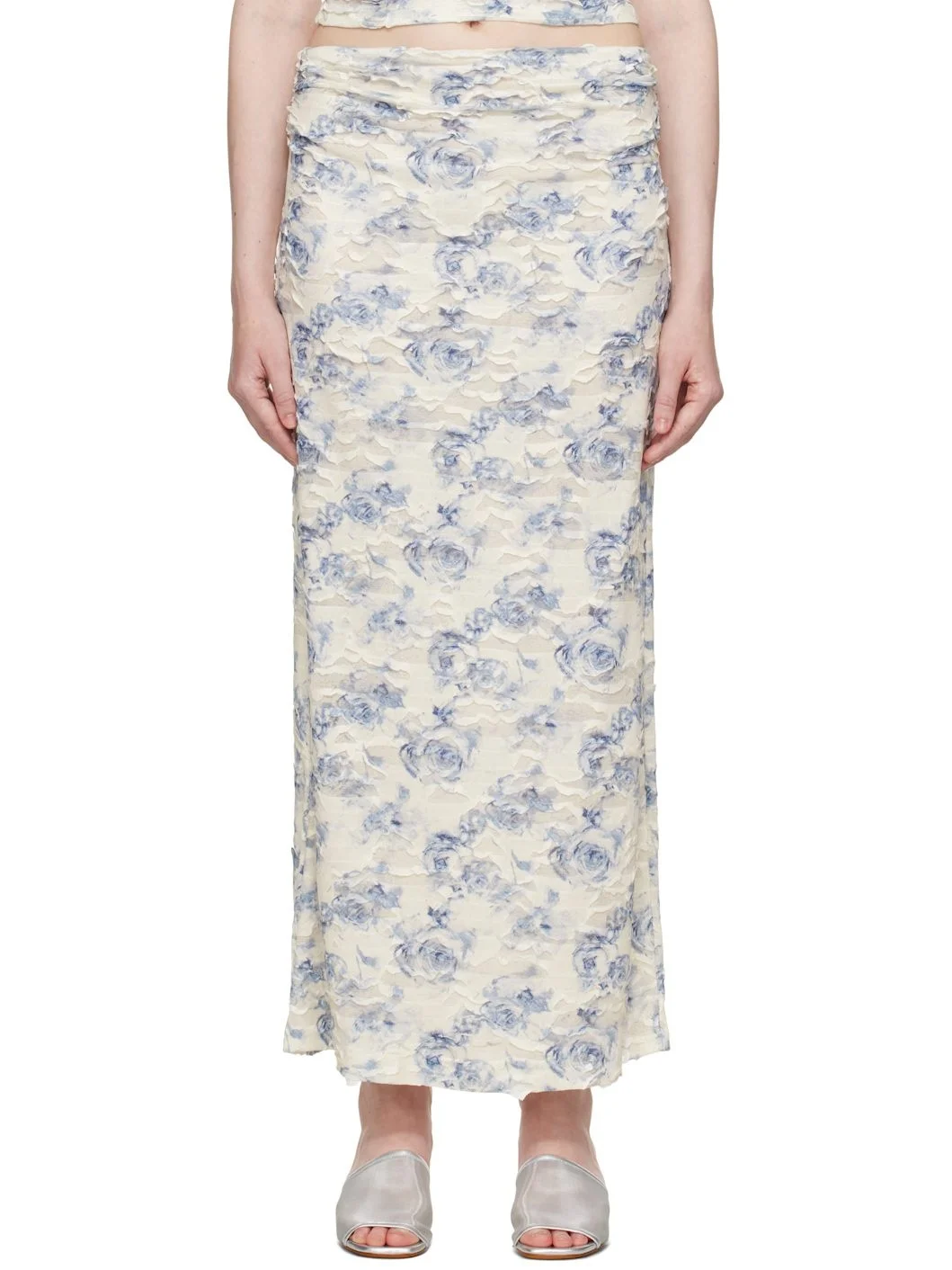 Off-White & Blue Riva Maxi Skirt - 1