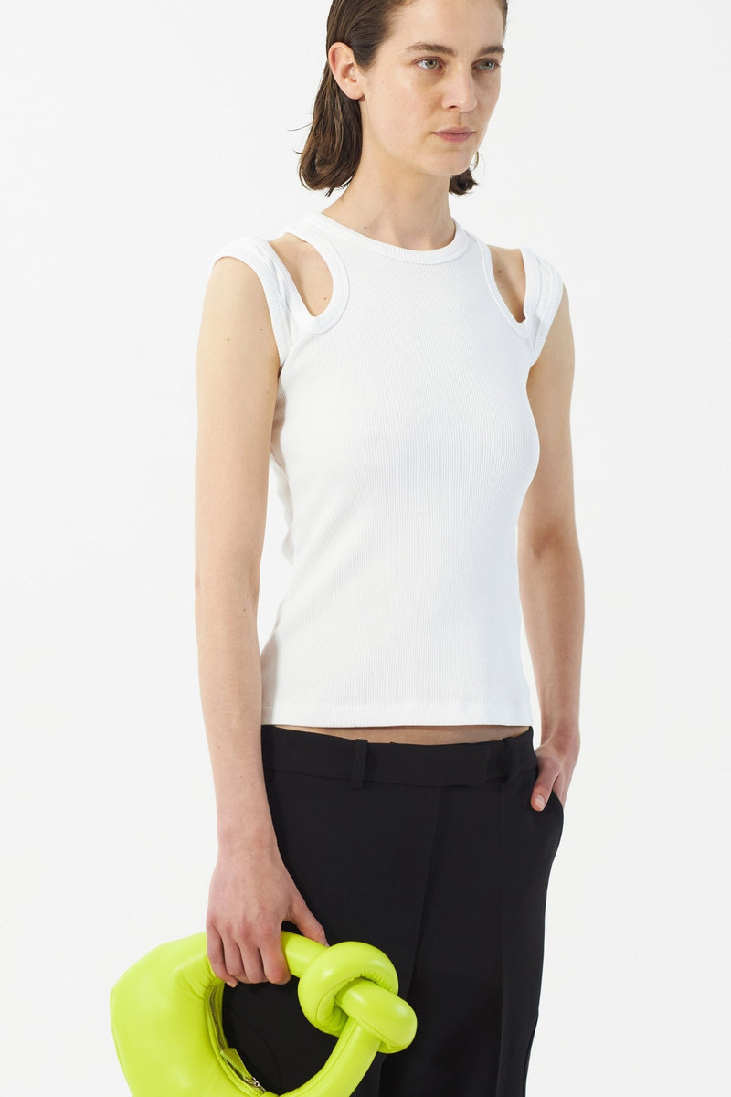 ORGANIC COTTON MULTI STRAP TANK TOP WHITE 9