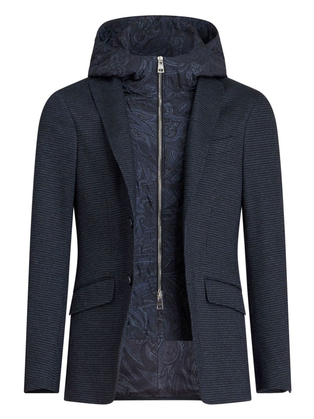layered houndstooth blazer - 5