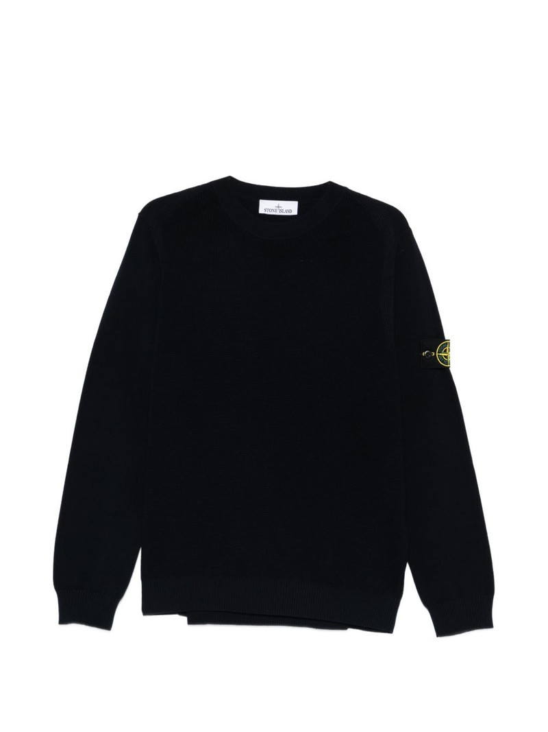 crew-neck logo-patch sweater 1