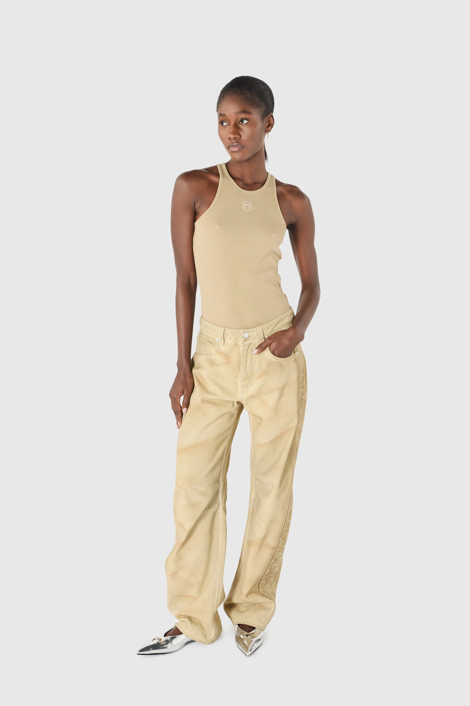 Faded moon denim barrel jeans - 1