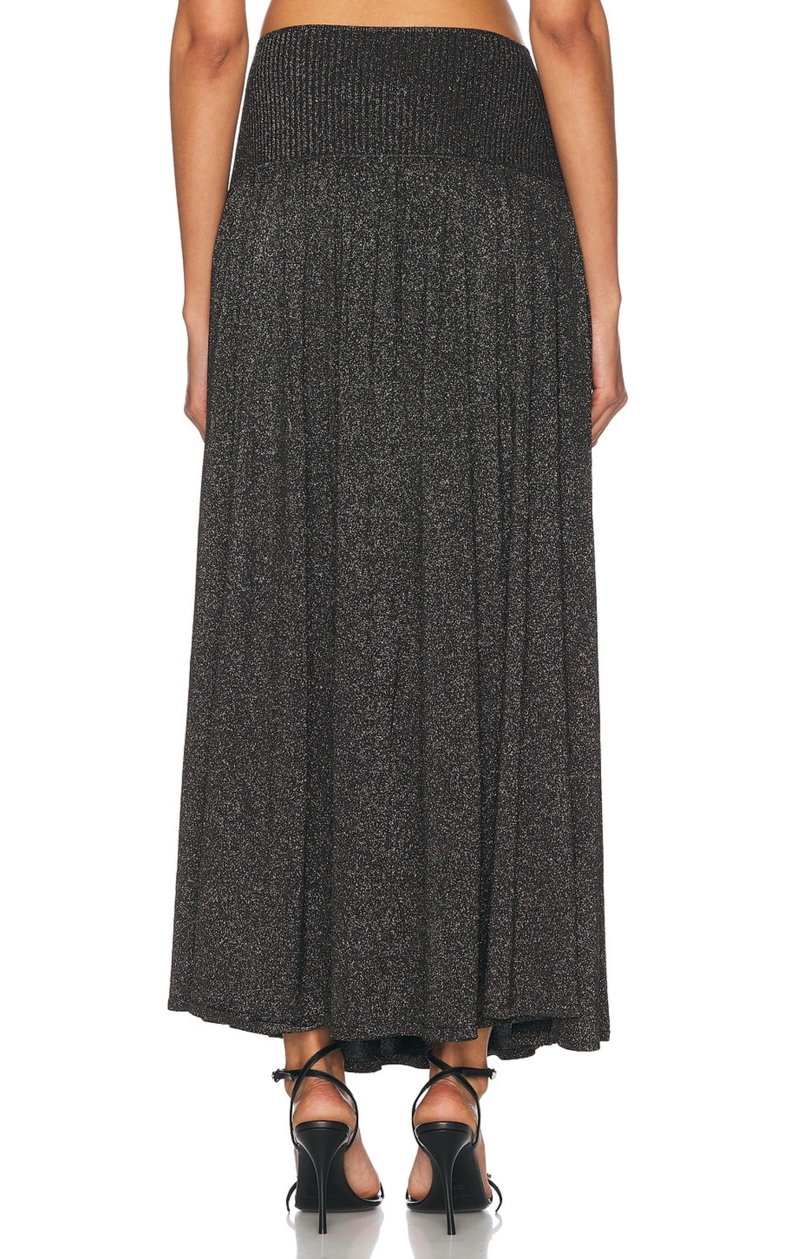 Crush Metallic Flare Skirt - 6