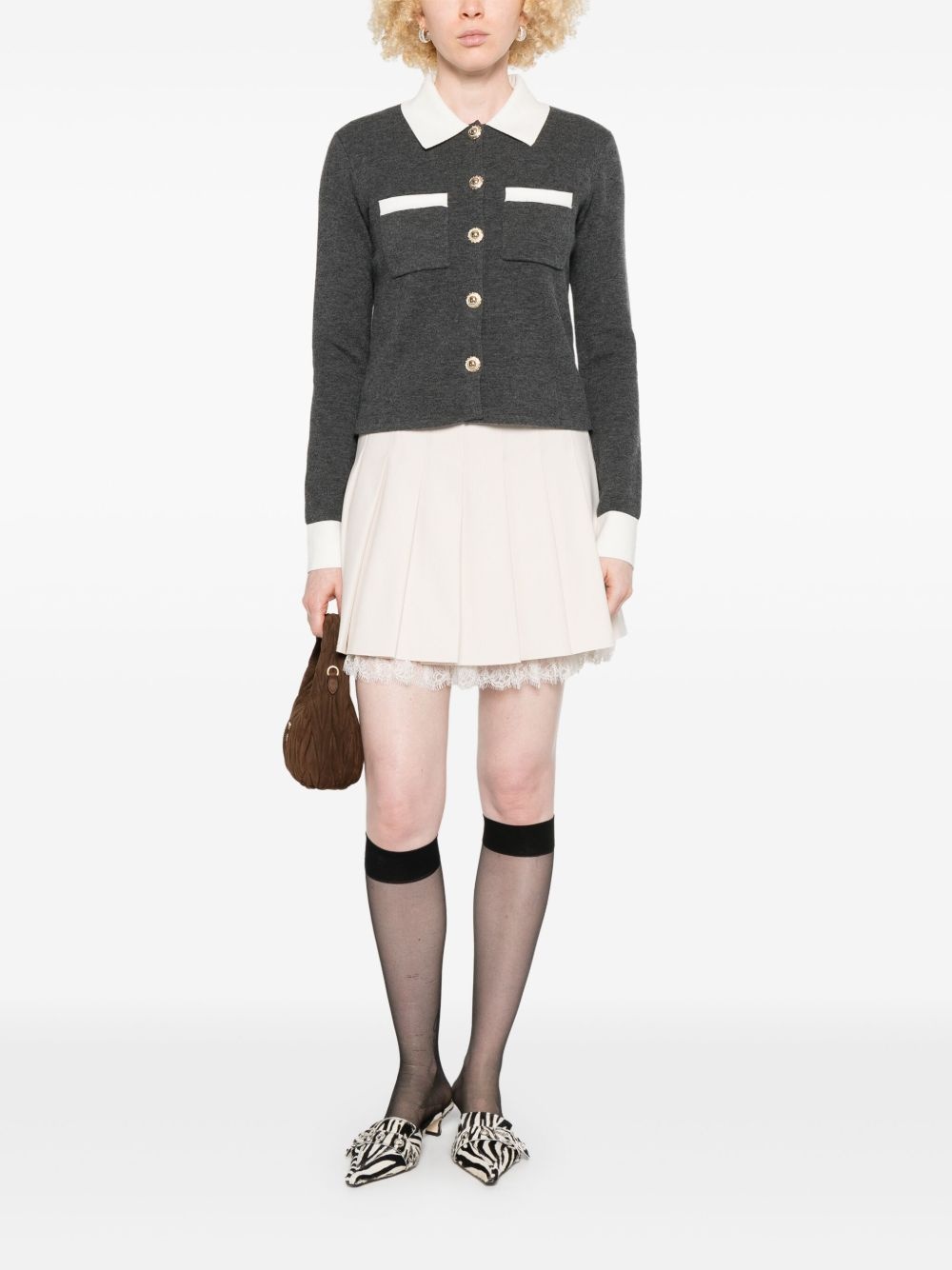 lace-detailing mini skirt - 2