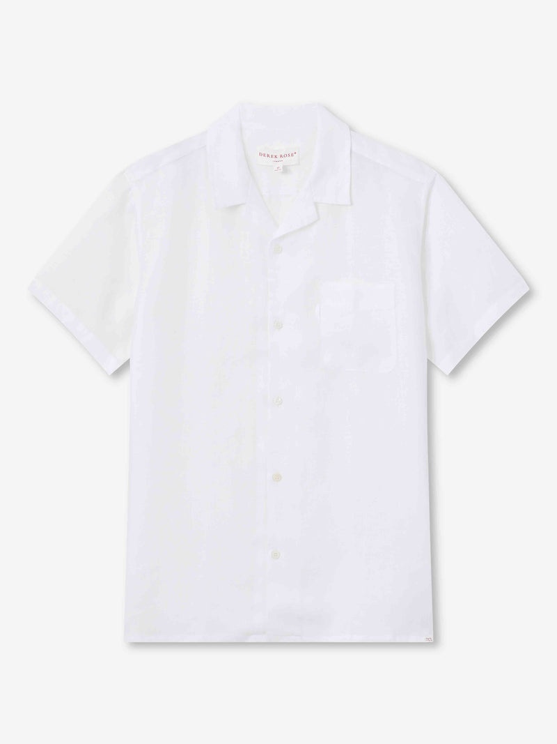 Men's Short Sleeve Shirt Monaco Linen White - 1