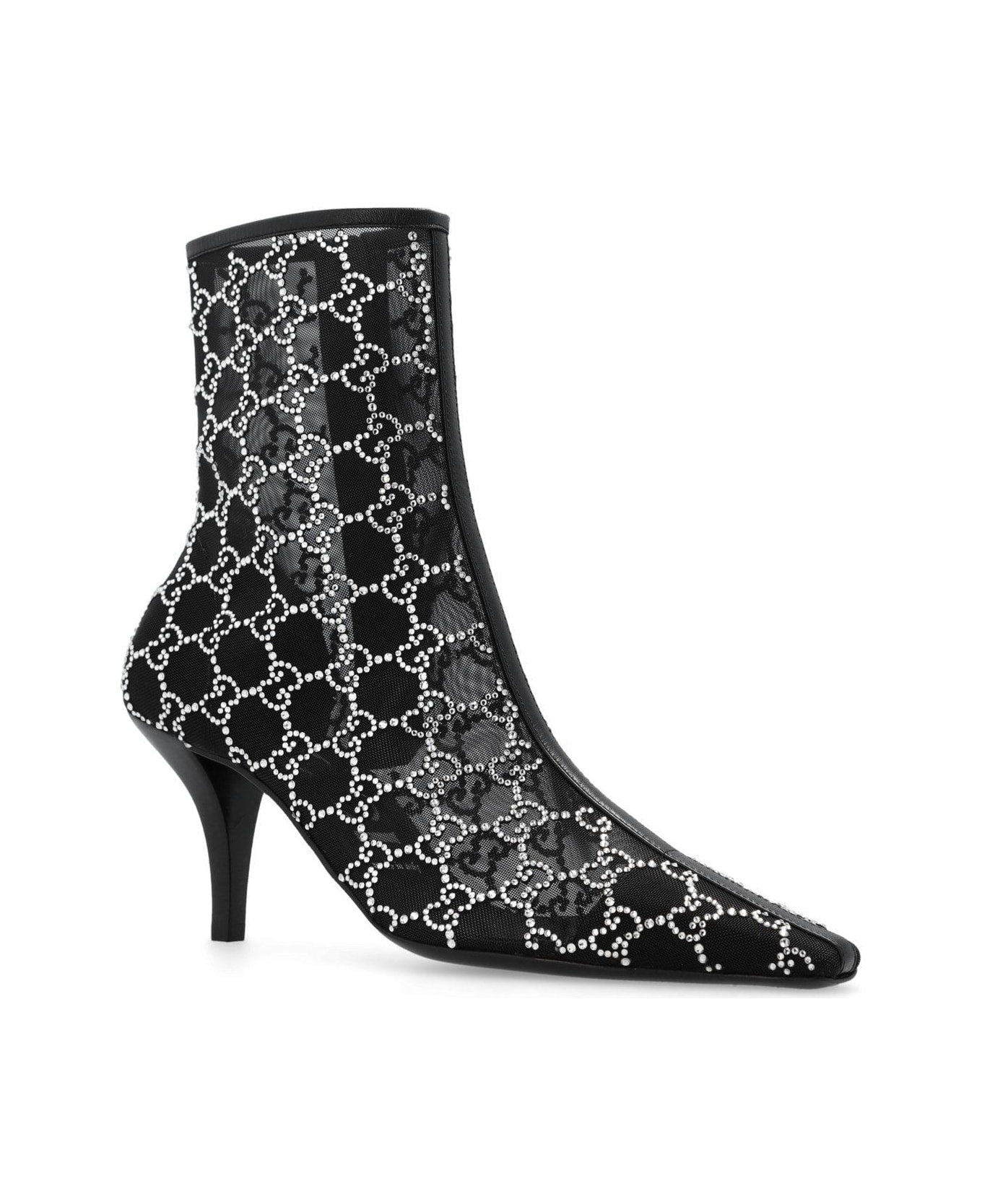 Gucci GG Crystal Mid Heel Boots - 2