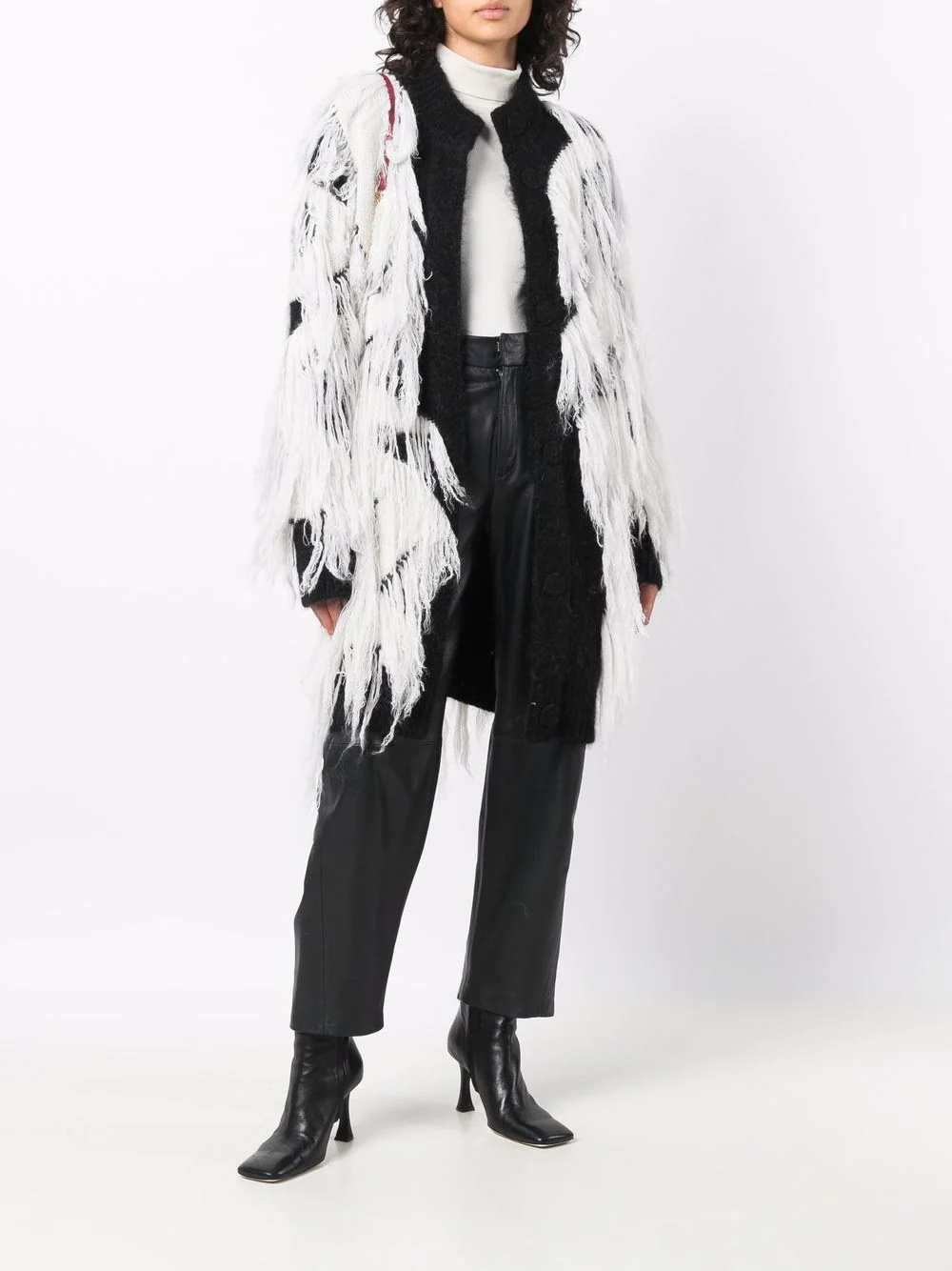 draped-tassel knitted jacket - 2