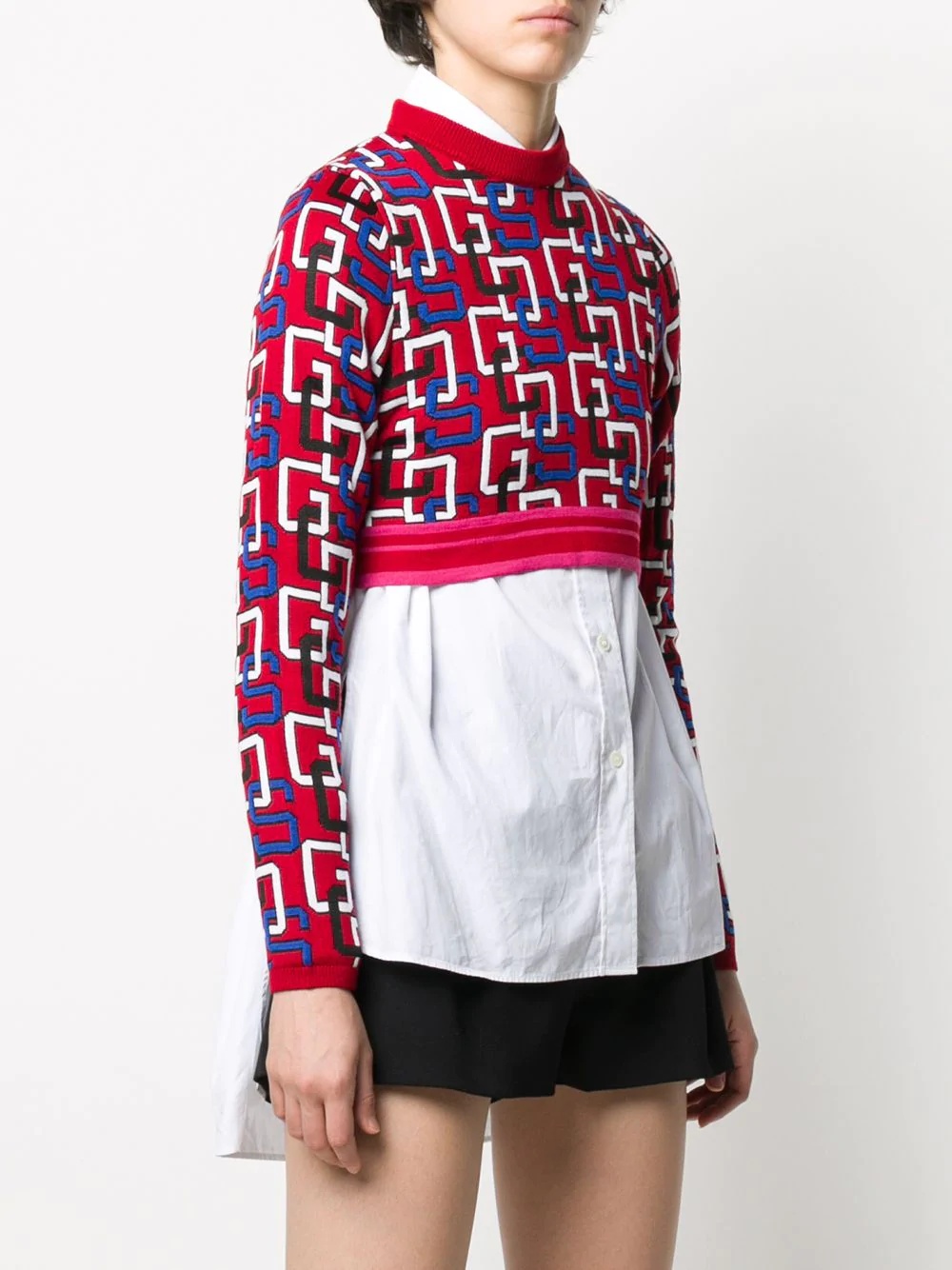 logo print cropped jumper - 3