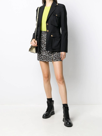 VERSACE Animalier houndstooth mini skirt outlook