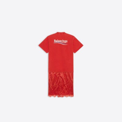 BALENCIAGA Women's Political Campaign Slip Dress T-shirt in Red outlook