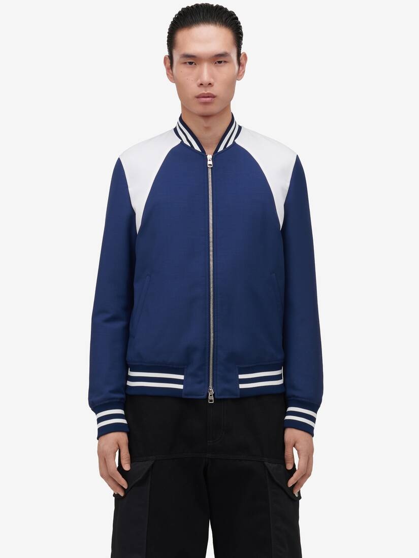 Men's Harness Bomber Jacket in Indigo - 5