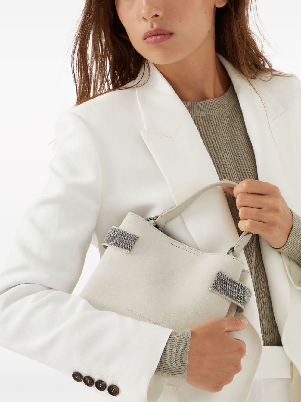Monili-detail leather tote bag - 2